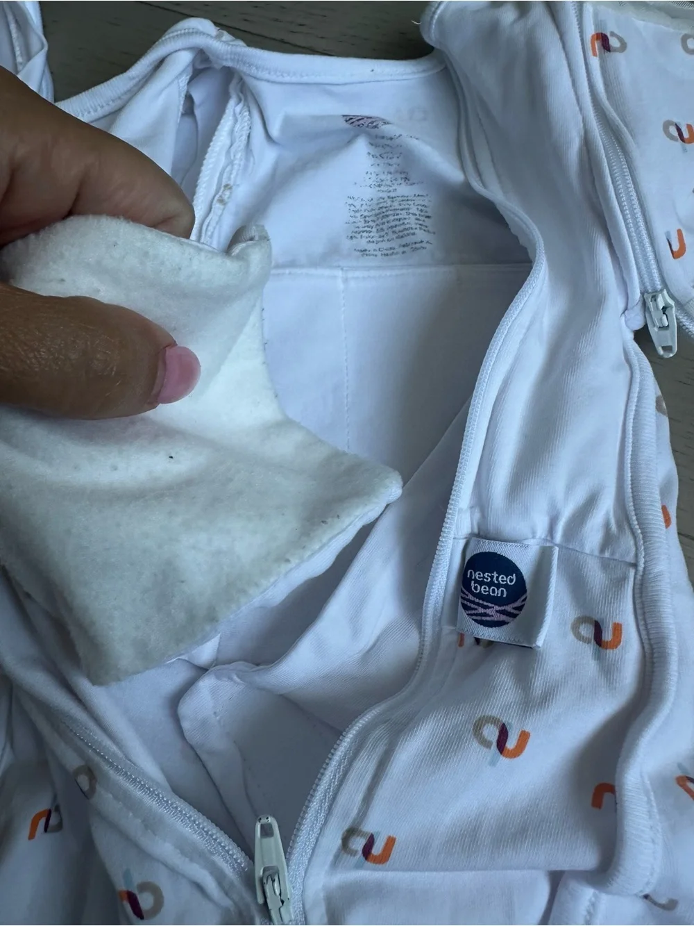 Pack of 2 Nested Bean White Sleep Sacks with Orange Accent